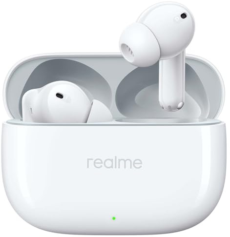 realme Buds T310 Auriculares Inalámbricos con 46dB ANC Cancelación de Ruido, 360° Audio Espacial Auriculares Bluetooth 40H de Batería, TWS In-Ear con 12,4 mm Hi-Res Audio Controlador, IP55, Blanco