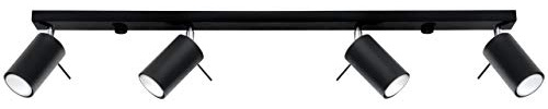 SOLLUX lighting Deckenlampe Deckenleuchte Deckenstrahler Stahl 4 Flammig Schwarz RING