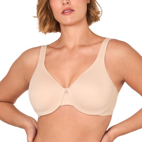 DELIMIRA Donna Reggiseno Minimizer Taglie Forti Senza Cuciture con Ferretto Supporto Confortevole e Senza Imbottitura Beige 5C