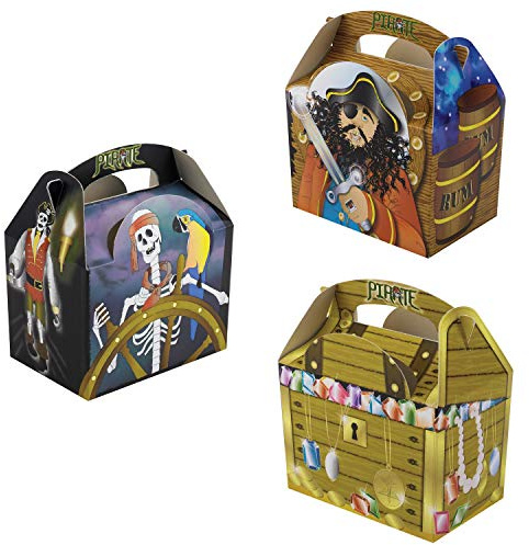 Deli Supplies 30 x Pirates Treasure Chest Kids Meal Party Boxes Cardboard Lunch Box