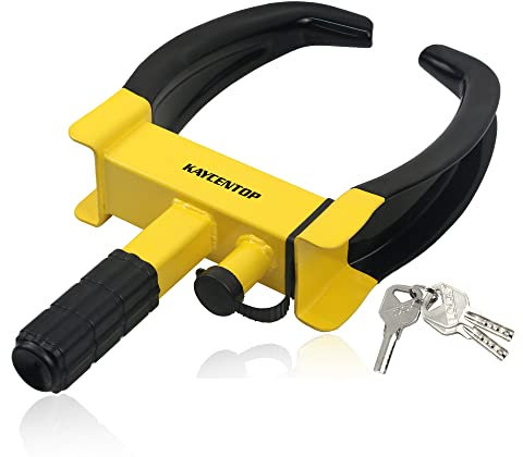 Verrou de roue universel de sécurité antivol pour la plupart des véhicules d'une largeur maximale de 25,4 cm et portée de 17,8 cm pour remorques, SUV, bateaux, VTT, motos, chariots de golf, excellent