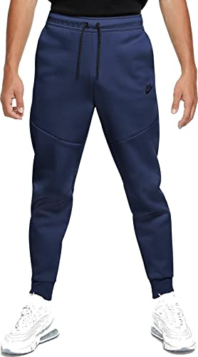 Nike Sportkläder för män, tech fleecebyxor, Midnight marinblå/svart, XL
