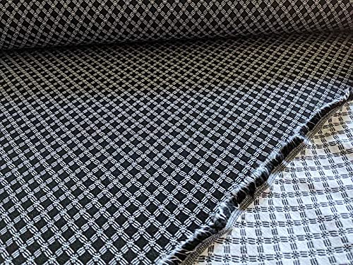 Stretch, Jacquard, Schwarz/Weiß - als Meterware, 50 cm