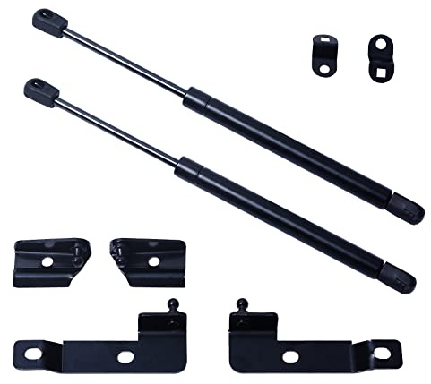 Pair of Front Bonnet Hood Shock Rod Kit Gas Charged Shock Dampers Spring Struts Bar Compatible with Nissan Navara Frontier D40 Pathfinder Xterra 2004-2018 | Gas Charged Shock Dampers Spring Struts Bar Compatible with Nissan Navara Frontier D40 Pathfinder Xterra 2004-2018