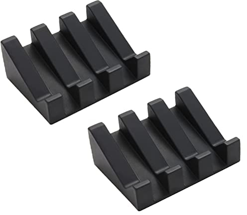 Ygapuzi Silicone Soap Dish with Drain for Shower Slanted Waterfall Bar Soap Holder Tray Easy Cleaning Soap Saver Mat for Sink Bathroom Kitchen Accessories, Extend Soap Life (Black - 2Pack)