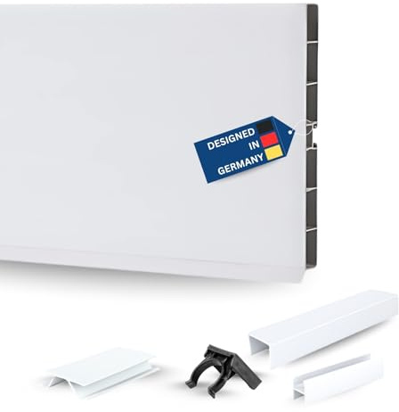 TJ battiscopa in pvc 100 x 13 mm bianco lucido / 9,0 m battiscopa PVC di alta qualità/zoccolo cucina come rifinitura per mobili da cucina con labbro di tenuta incluso