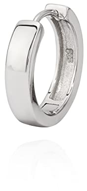 NKlaus Einzel Klappcreole Rund 925 Silber anlaufgeschützt 14-18mm Scharniercreole Ohrringe