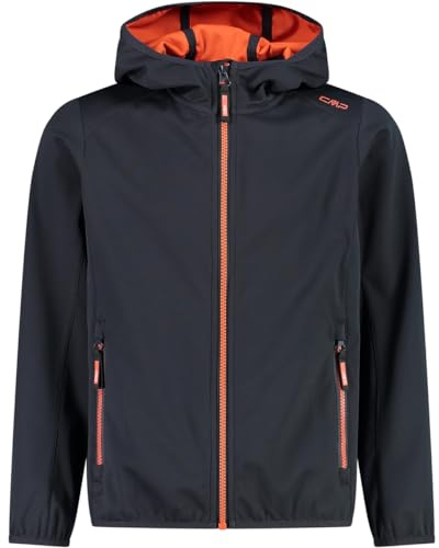 CMP - Veste softshell légère pour enfants avec capuche fixe, Anthracite, 164