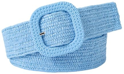 NALANY Stoffgürtel Stretchgürtel Flechtgürtel Geflochtener und Elastischer Dehnbarer Gürtel für Damen Bund Mode Dekorative Breite 4cm Länge 90cm,Candy Farbe Waehlbar (90cm/35.4, Blue)