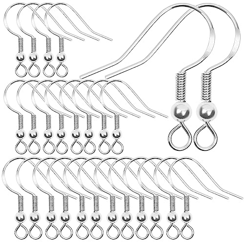 80 Stück Edelstahl Ohrringhaken,Ohrhänger Ohrhaken | Hypoallergenes Ohrring Haken Set,Ohrring Verschlüssen und Biegeringen zur Herstellung für DIY Ohrring Machen
