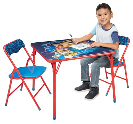 Paw Patrol Movie Kids Table & Chairs Set for Kid and Toddler 36 Months Up to 7 Years, Includes: 1 Table (24 L x 24 W x 20 H), 2 Chairs (13 L x 13.5 W x 21 H) Weight Limit: 70 lb