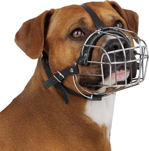 BRONZEDOG Hundemaulkorb Drahtkorb Metallmaske für mittelgroße bis große Hunde (Größe 4: Pitbull & Amstaff)