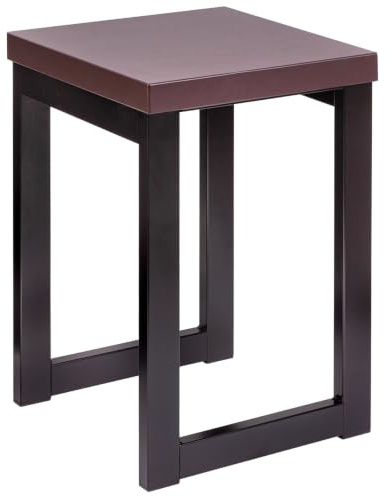 Barhocker Holz 46 cm Sitzhöhe, Barstuhl mit Metallgestell, Holzhocker Massiv mit Sitzfläche 30x30 cm, Stärke 3.5 cm, Barhocker Braun