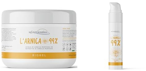 Saf.Nutraceutica - L'Arnica 99% per Cavalli Uso Umano Extra Forte, Biogel a Rapida Azione, 99% Naturale, Super Concentrata con Tris di Estratti di Arnica Montana, Dermatologicamente Testato
