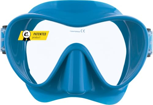 Cressi F1 Mask Aquamarine - Máscara Monocristal Tecnologia Frameless para Buceo y Snorkel, Aiguemarine, Talla Única, Unisex