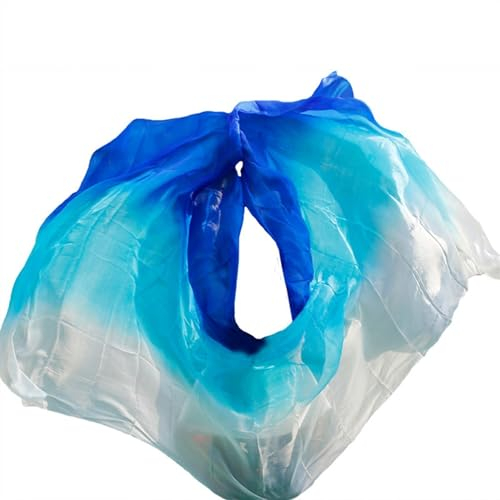 Bauchtanz Seidentuch Bauchtanz-Schleier aus Seide, Schal, Damenschal, Kostümzubehör, handgefertigt, gefärbter reiner natürlicher Seidenschleier. Bauchtanz Tuch (Color : Color 21-dz, Size : XXL- 400X