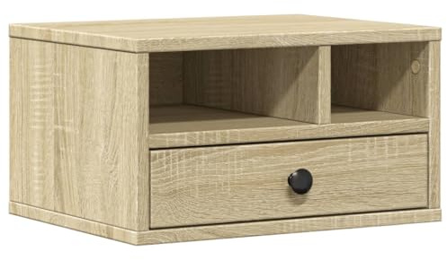 vidaXL Supporto Stampante Rovere Sonoma 40x32x22,5cm Legno Multistrato, Supporto Stampante con cassetto, Supporto per Computer, Tavolo per Stampante