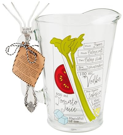 Mud Pie Pichets en verre Bloody Mary, 200 ml, transparent