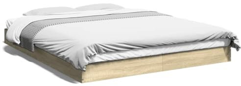 ShGaxin Bettgestell Sonoma-Eiche 150x200 cm Holzwerkstoff, Bett, Bettgestell, Jugendbett, Schlafzimmer Bett, Bed Frame -842016