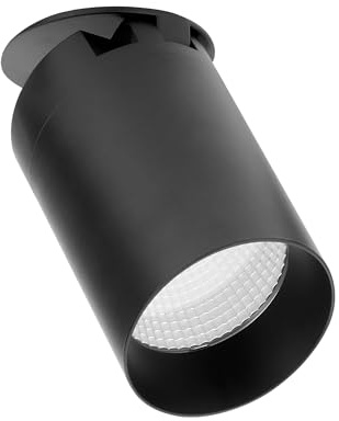 Maxxima 3 in. LED Cylinder Downlight, Recessed Ceiling Spot Light, 900 Lumens, 5 CCT Selectable 2700K/3000K/3500K/4000K/5000K, Dimmable, Black, 90 CRI, IC Rated, Canless, J-Box Included