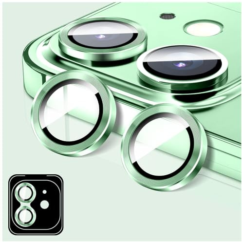 LucBuy Camera Lens Protector Compatible for iPhone 12/12 Mini, Tempered Glass Camera Cover Screen Protector, HD Anti Scratch Phone Accessories, Automatic-Alignment Metal Independent Rings