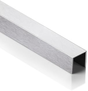 Deko Bordüre U-Zierleiste Fliesenschiene Edelstahl V2A 2,5m 10mm silber | Für dekorative Linien und saubere Einfassungen im Fliesenbild, 10mm Profilmaß, 2,5m, V2A Edelstahl, gebürstet, silber