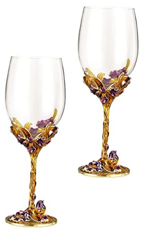 Cabilock 2 Juegos Copa De Vino Iris Copa De Baphomet Copas De Vino Copas De Vino Copas De Vino Cuadradas Copas De Vino De Esmalte Vasos De Agua Copa De Boda Vidrio Golden 2 Piezas * 2