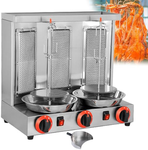 GESAIDES Máquina para Shawarma con Asador Vertical, Máquina para Shawarma, Parrilla para Shawarma, Horno para Asar, Máquina para Asar Pollos, para Restaurante, Cocina Casera