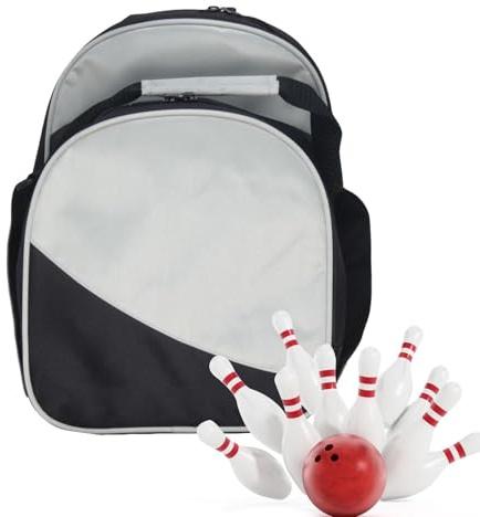 Bowling-Ball Tasche – Tasche mit Griffen für Herren, Kapazität für 1 Bowlingball und kleine Accessoires, passend für ein Paar Herrenschuhe bis Größe 10.