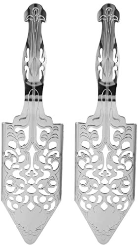 Sreuyong 2 Pieces Absinthe Spoons, Stainless Steel Absinthe Cocktails Spoon Making Kit Gothic Absinthe Fountain Spoon Dripper