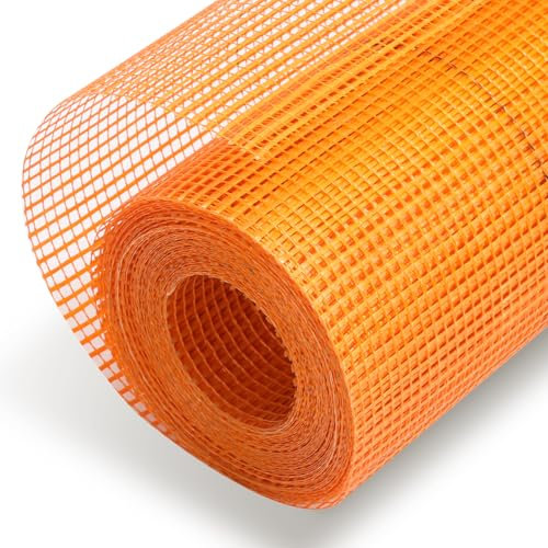 Hebitod Rete per Intonaco, rotolo da 50 m² 1 m, Rete di rinforzo in fibra di vetro, 4mmx4mm robusta rete di protezione per uccelli Giallo per rinforzare la parete e prevenire crepe