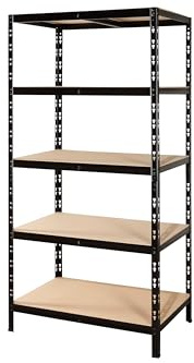 Callidus Schwerlastregal Rio 179x100x60 cm schwarz Steckregal | Tragkraft 875 kg, Metallregal, Kellerregal, Lagerregal, Steckregal, Garage