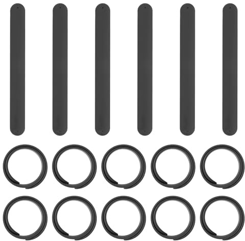 PATIKIL Pulseras de palmada de 8.5 x 1 pulgadas, 16 pulseras de silicona a granel en blanco, pulsera suave para recuerdos de fiesta, regalos de bricolaje, aula, cumpleaños, manualidades, color negro