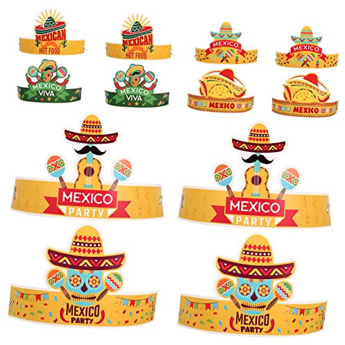 FUTUREORYY 12 pezzi Cappellini Messicani da Festa per Cinco De Mayo Accessori per e Feste per Adulti