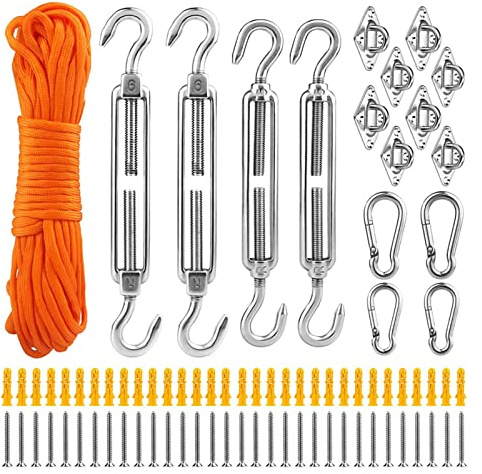 Rectangle For Sun Shade Sail Hardware Kit 81 Pcs Stainless Awning Attachment Set Canopy Fitting F Fixing Accessories Canopy Fitting