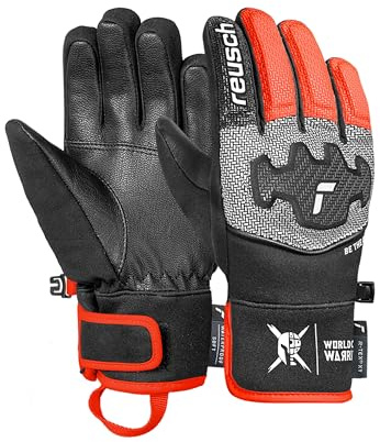 Reusch Worldcup Warrior Prime R-TEX XT - Guanti da sci per bambini e adolescenti, impermeabili, antivento, traspiranti, softshell, pelle vegana