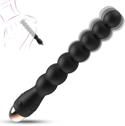 Mini Anal Bead Vibrator Plug,Butt Plug Massager for Beginner with 10 Modes