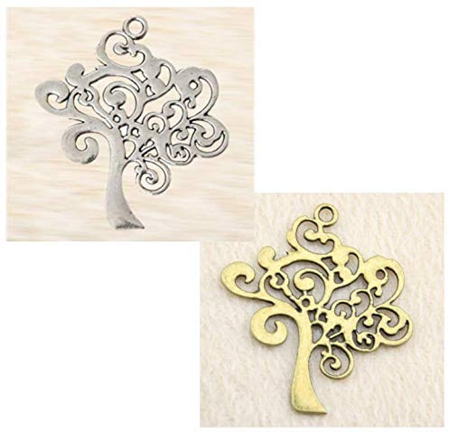 DlmBomboniere 12 Pezzi Ciondolo Albero della Vita Decorazione Bomboniera Pendente in Metallo (Oro)