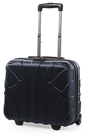 suitline - Pilotentrolley Hartschale, Business Trolley, Kabinengepäck, Handgepäck Trolley, Pilotenkoffer, Bordcase, Bordgepäck, TSA, ABS, 2 Rollen, Dunkelblau