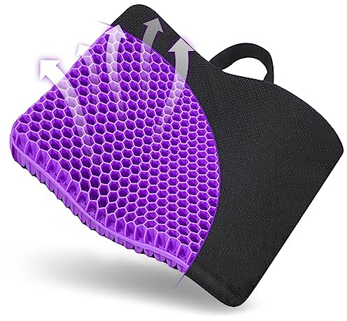 Cojín de Gel Multifuncional Cojín de Gel para Asiento de Oficina, Cojín cojin coxis ortopedico, Cojín de Silla de Apoyo Transpirable con Funda Antideslizante, Ideal para Coche, Oficina y Silla Ruedas