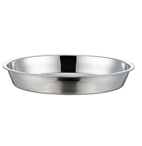 Tiefe Pizza-Pfanne aus Edelstahl, Pizzablech, Ofenform, Kuchenform, Grillpfanne, Backform, 25,4 - 30,5 - 35,6 cm (40,6 x 4,95 cm)
