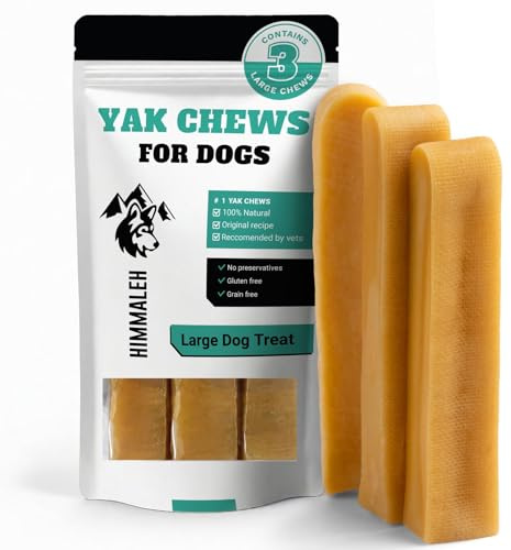 Himmaleh Yak Chews for Dogs - Yak chews for dogs Large (pack of 3) - Protein Rich Dog Chews Long Lasting Natural - yak milk dog chew - Toothsome Yak Bars for Dogs - Himalayan dog chews - Yak Snack