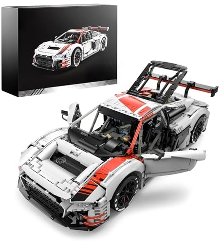Technik Auto für R8 LMS GT3, 1:8 Groß Auto Modellbausatz, 3314 Teile MOC Klemmbausteine Rennauto Set, Automodell Sammlerstück Geschenk für Autofans, Mit Originalverpackung
