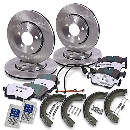 ATEC GERMANY Juego de frenos incl. discos de freno delanteros Ø 300 mm ventilados + traseros Ø 294 mm ventilados + pastillas de freno delanteras y traseras + zapatas de freno traseras BMW Serie 3(E46)