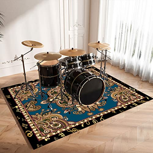 CDVR Schlagzeugteppich Drum Teppich Schlagzeug Teppich Schallschutz Teppich Schallschutzmatte rutschfeste Trommel Teppiche Schallschutzdecke, Drum Rug Matte Drumteppich - 140 x 120 cm - NEU 2023