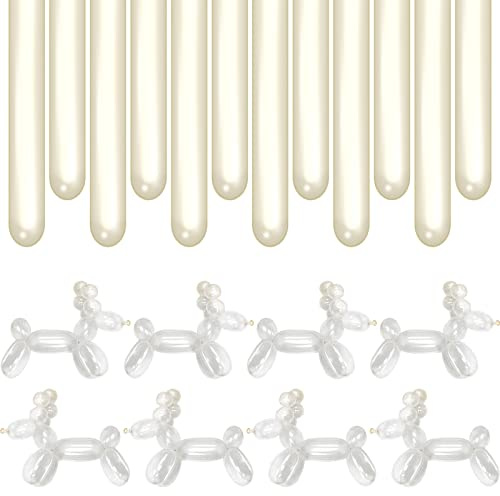400 Pieces 260 Balloons 260Q Long Balloons Clown Balloons 260Q Balloons Long Twisting Balloons for Balloon Animals Latex Twisting Balloons for Birthday Party Decorations (400 Clear)