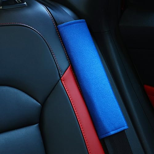 REROM 2 Stück Premium Gurtpolster für Cupra Ateca/Born/Formentor/Leon/TCR/E-TCR, Smart Klettverschluss Gurtpolster, Gurtschoner Nackenstütze,- Blue