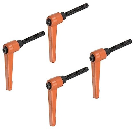 QUARKZMAN 4uds Ajustable Sujeción Palanca Manijas M6 x 40mm Macho Rosca Perno Perillas Giratorio Tornillo Bloqueo Rápida Liberación Trinquete Pulsador Botón Manija, Naranja