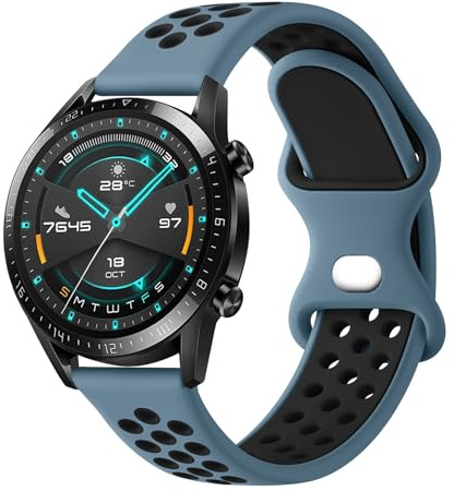 Huawei Watch GT 3 Pro 46mm/GT2 Pro/GT2/GT Runner Silicone Replacement Band, 22mm Adjustable Soft Silicone Strap