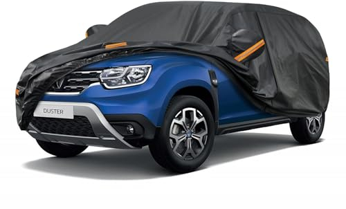 Kayme Bâche Voiture Étanche Respirante Compatible avec Dacia/Renault Duster (2010-2025), 7 Couches Housse de Protection Voiture Extérieur, Contre Pluie Soleil Poussière avec Zip et Doublure en Coton.